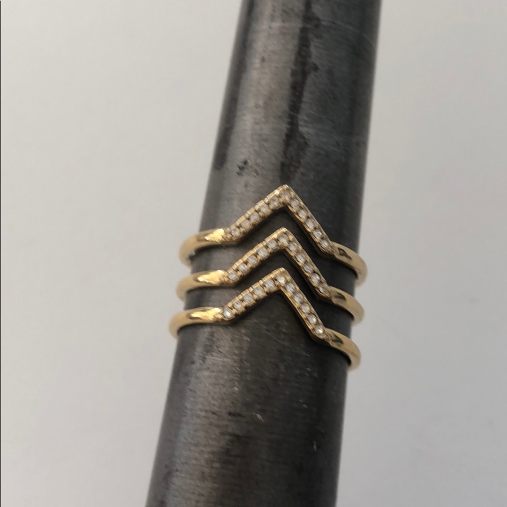Stella &Dot pave gold tone ring adjustable - Picture 4 of 5